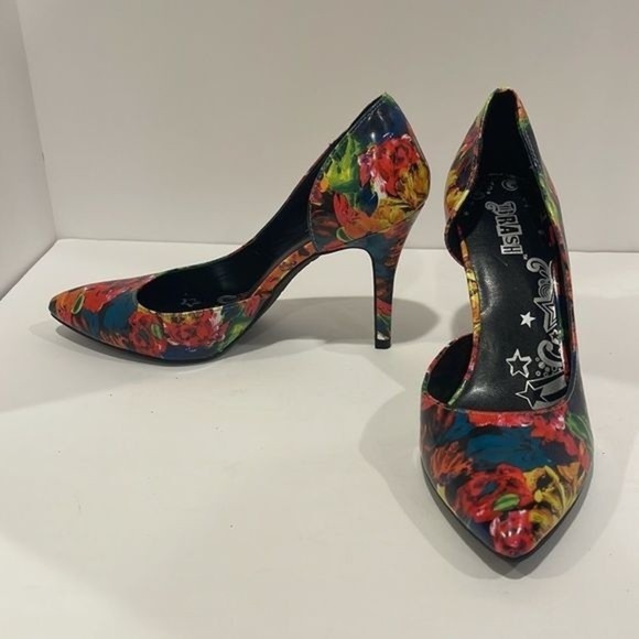 Brash Floral Multicolor Pattern D'orsay Pumps Size 7 - Picture 2 of 7